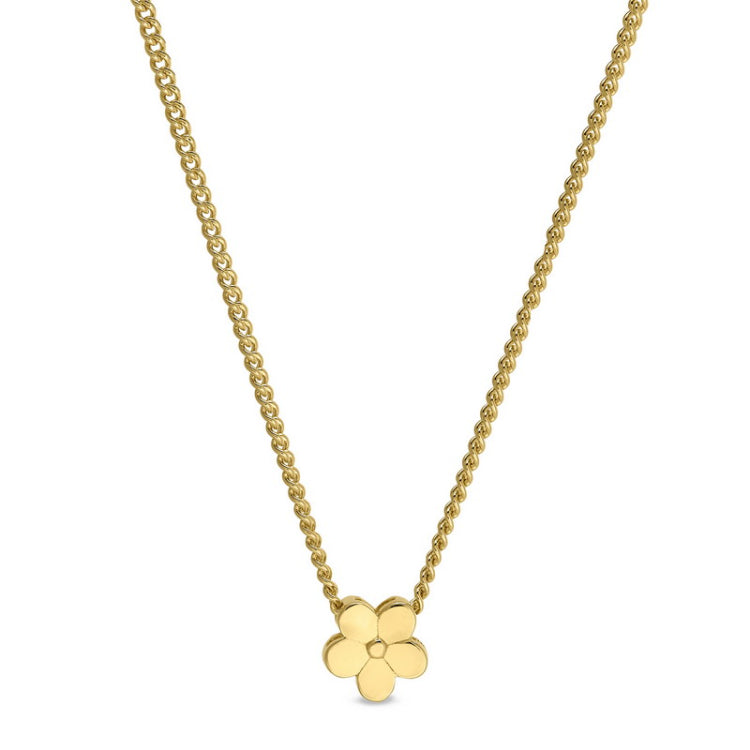 Gold finish finish sterling silver flower pendant on 18 chain