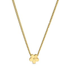 Gold finish finish sterling silver flower pendant on 18 chain
