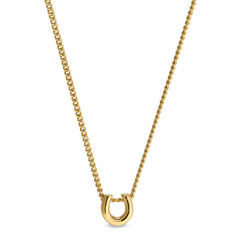 Gold finish finish sterling silver horseshoe pendant on 18 chain
