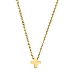 Gold finish finish sterling silver plus sign pendant on 18 chain