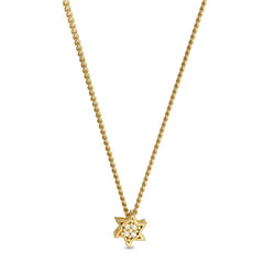 Gold finish finish sterling silver starfish pendant with simulated diamonds on 18 chain