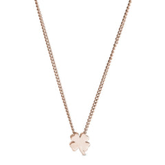 Rose gold finish finish sterling silver clover pendant on 18 chain
