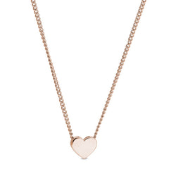 Rose gold finish finish sterling silver heart pendant on 18 chain