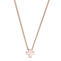 Rose gold finish finish sterling silver plus sign pendant on 18 chain