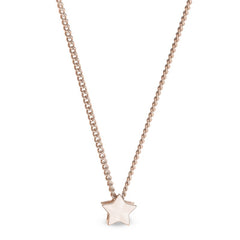 Rose gold finish finish sterling silver star pendant on 18 chain