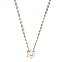 Rose gold finish finish sterling silver star of david pendant on 18 chain