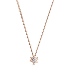 Rose gold finish finish sterling silver starfish pendant with simulated diamonds on 18 chain
