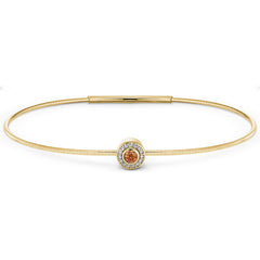 Gold Finish Finish Sterling Silver Round Simulated Citrine Birth Gem Bracelet 