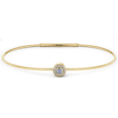 Gold Finish Finish Sterling Silver Round Simulated Light Amethyst Birth Gem Bracelet 