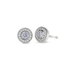 Sterling Silver Micropave Round Simulated Light Amethyst/June Birthstone EarBirthstone Rings 
