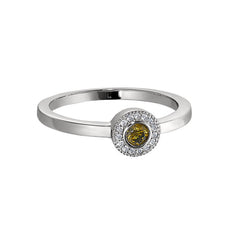 Platinum Finish Sterling Silver Micropave Round Simulated Amethyst/February Birthstone Ring  Size 8