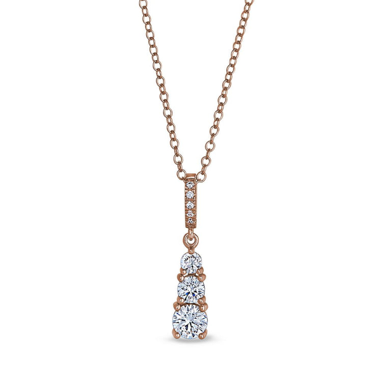 Three Stone Graduated Drop Pendant