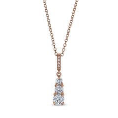 Three Stone Graduated Drop Pendant