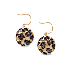 Gold Finish Sterling Silver Micropave Leopard Print Earrings  and Colored Stones