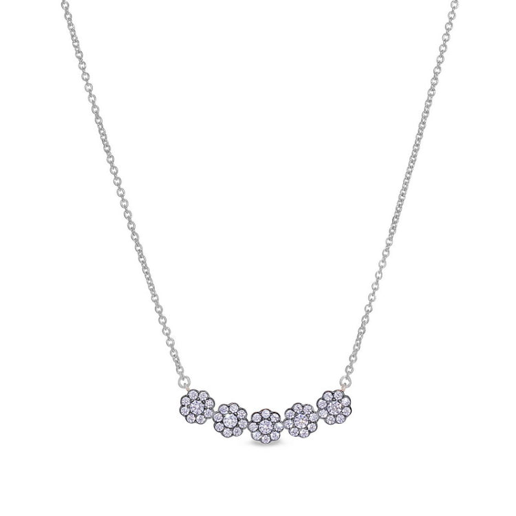 Gold vermeil and black rhodium finish sterling necklace with simulated diamonds on 16 - 18 adjustable cable chain