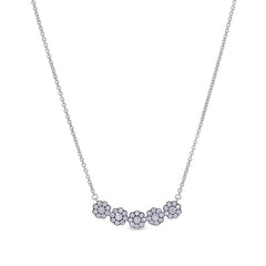 Gold vermeil and black rhodium finish sterling necklace with simulated diamonds on 16 - 18 adjustable cable chain