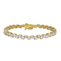 Gold vermeil sterling silver micropave bracelet with simulated diamonds