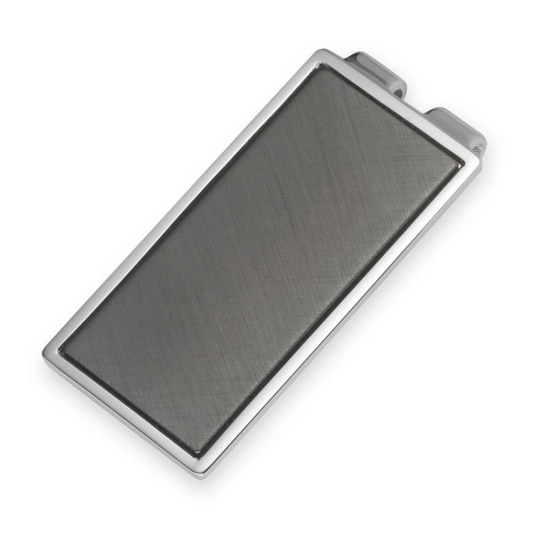 Rhodium Money Clip Gun Metal Insert Flor