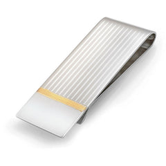 Rhodium Finish Two Color Base Metal Money Clip