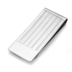 Rhodium Finish Engine-Turned Money Clip