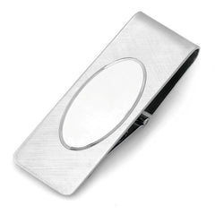 Rhodium Finish French Fold Two Tone Money Clip