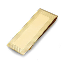 Gold Finish Brite Engine Turned Money Clip