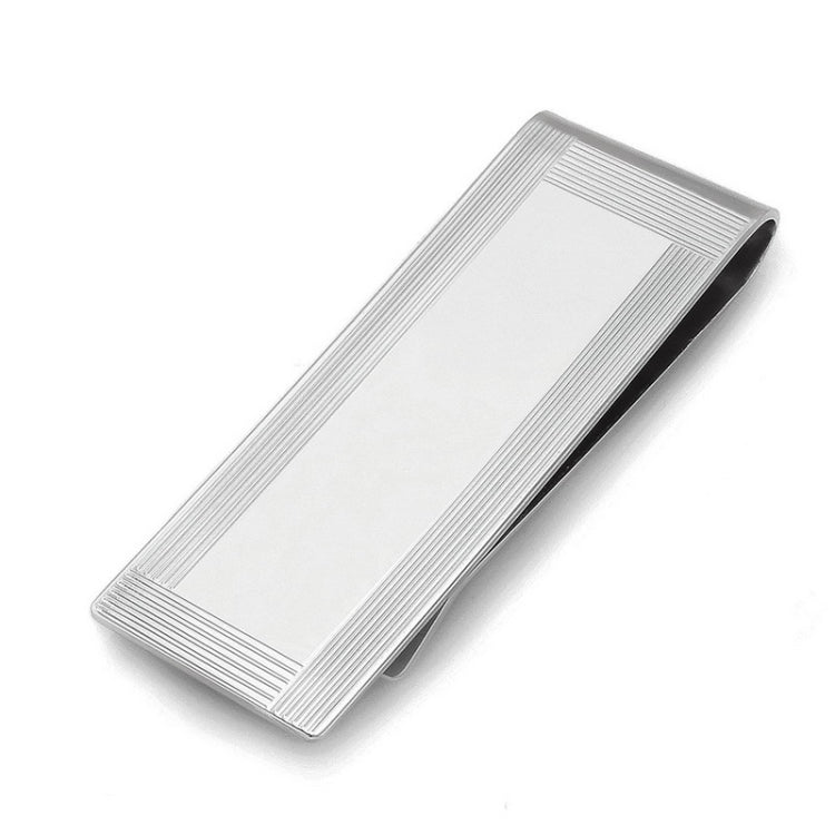 Rhodium Finish Brite Engone Turned Money Clip