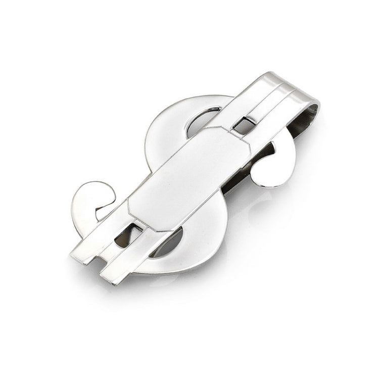 Rhodium Finish Dollar Sign Money Clip