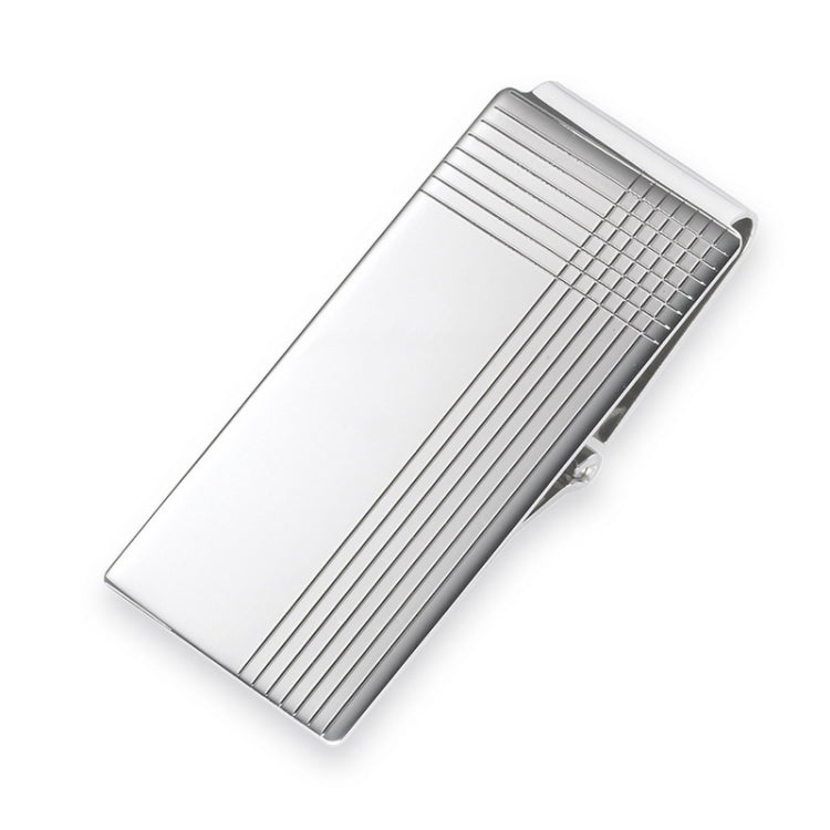 Rhodium Finish 7/8 Hinged Money Clip Engraved