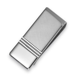 Rhodium Finish Diamond-Cut Money Clip Two-Tone