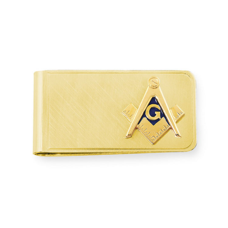 Gold Finish Lg Masonic Emblem Money Clip