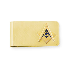 Gold Finish Lg Masonic Emblem Money Clip