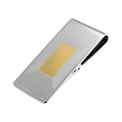 Rhondium Finish Money Clip with Large Signet in Center