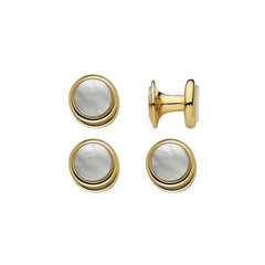 Gold Finish 4Pc Stud Set, Mother Of Pearl