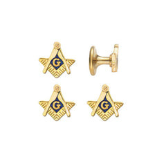 Gold Finish 4Pc Masonic Stud Set