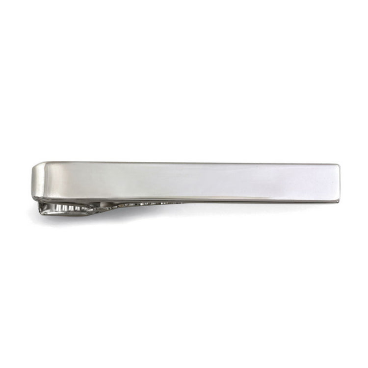 Rhodium Finish Plain Polished Tie Bar