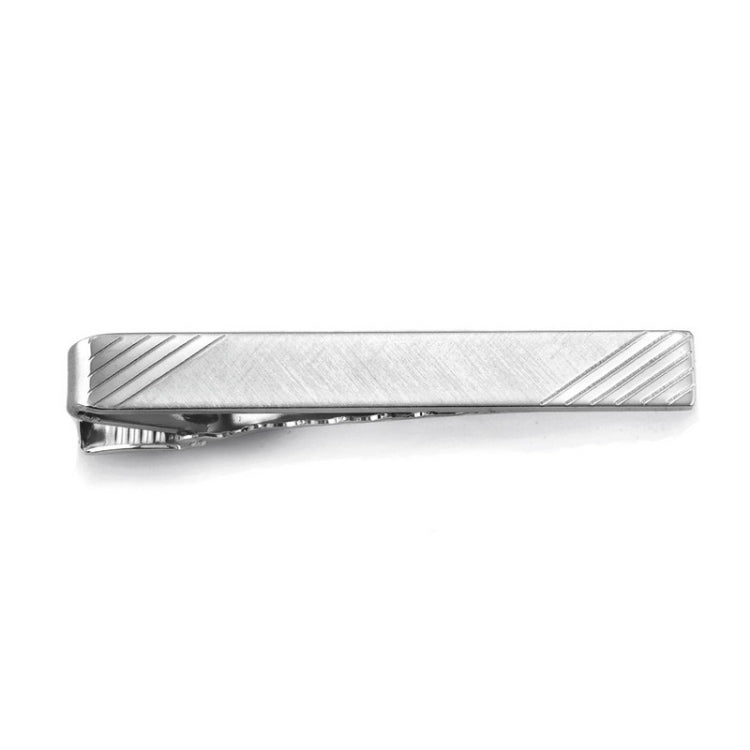 Rhodium Finish Florentine Two Tone Tie Bar