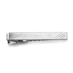 Rhodium Finish Florentine Two Tone Tie Bar