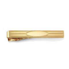 Gold Finish Polished Engraved Tie Bar