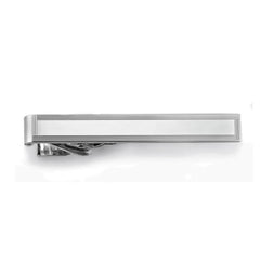 Rhodium Finish 4-Way Brite Engine-Turned Tie Bar