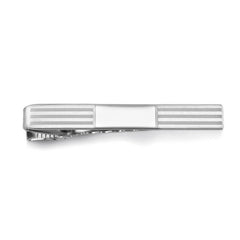 Rhodium Finish Two-Tone Tie Bar