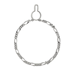 Rhodium Finish Tie Chain Figaro