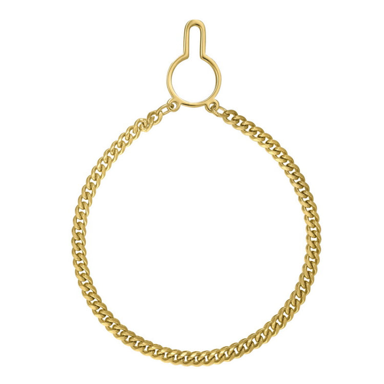 Gold Finish Tie Chain Heavy Flat Curb