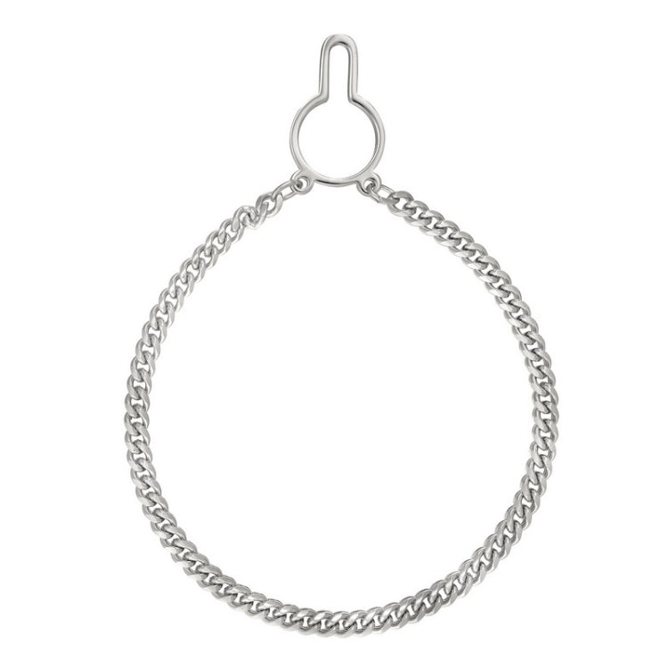 Rhodium Finish Tie Chain Heavy Flat Curb