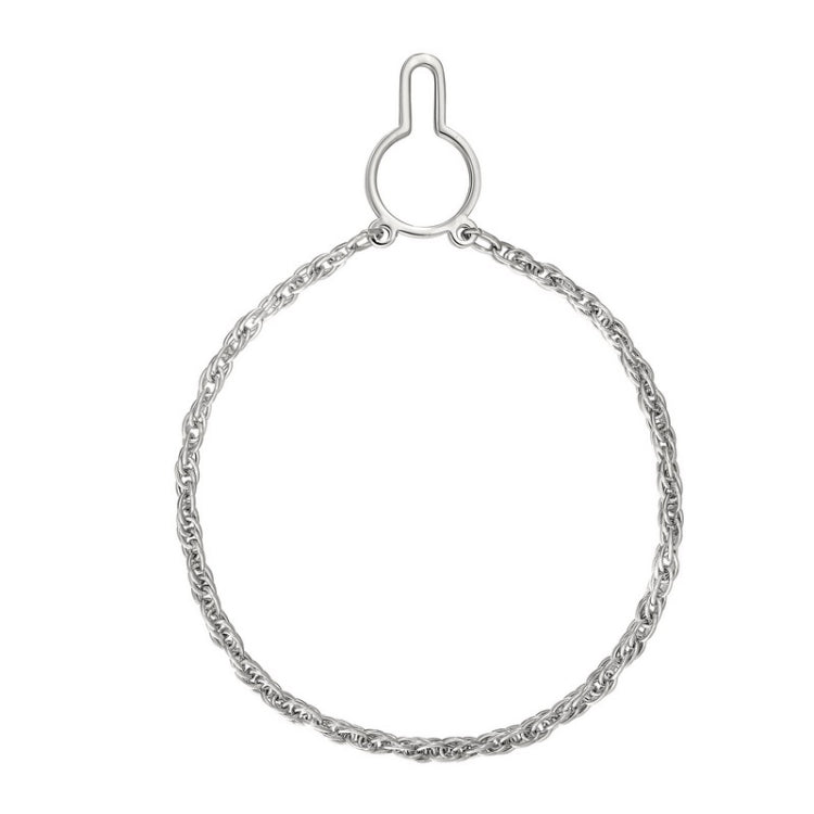 Rhodium Finish Tie Chain Heavy Rope