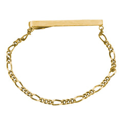 Gold Finish Tie Bar-Figaro Tie Chain