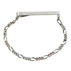 Rhodium Finish Tie Bar-Figaro Tie Chain