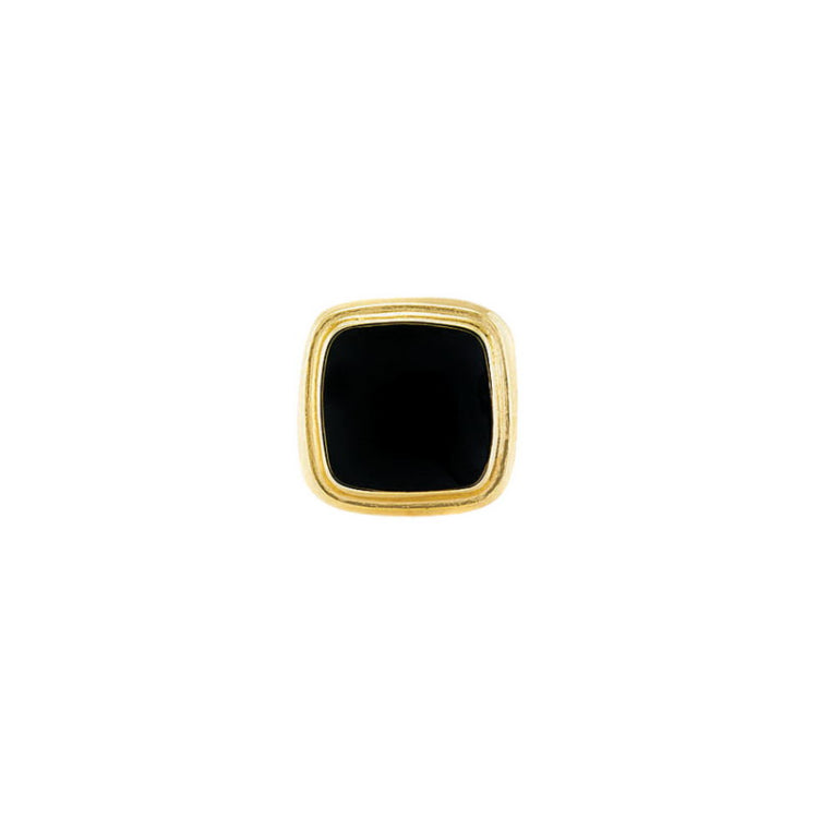 Rhodium Finish Black Faux Onyx Tie Tack