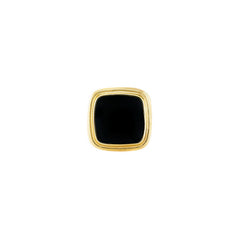 Rhodium Finish Black Faux Onyx Tie Tack
