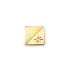 Gold Finish Florentine Two Tone Tie Tack .005 Pt Diamond